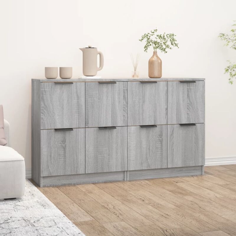 foto del prodotto credenze 2 pz grigio sonoma 60x30x70 cm in legno multistrato vidaxl
