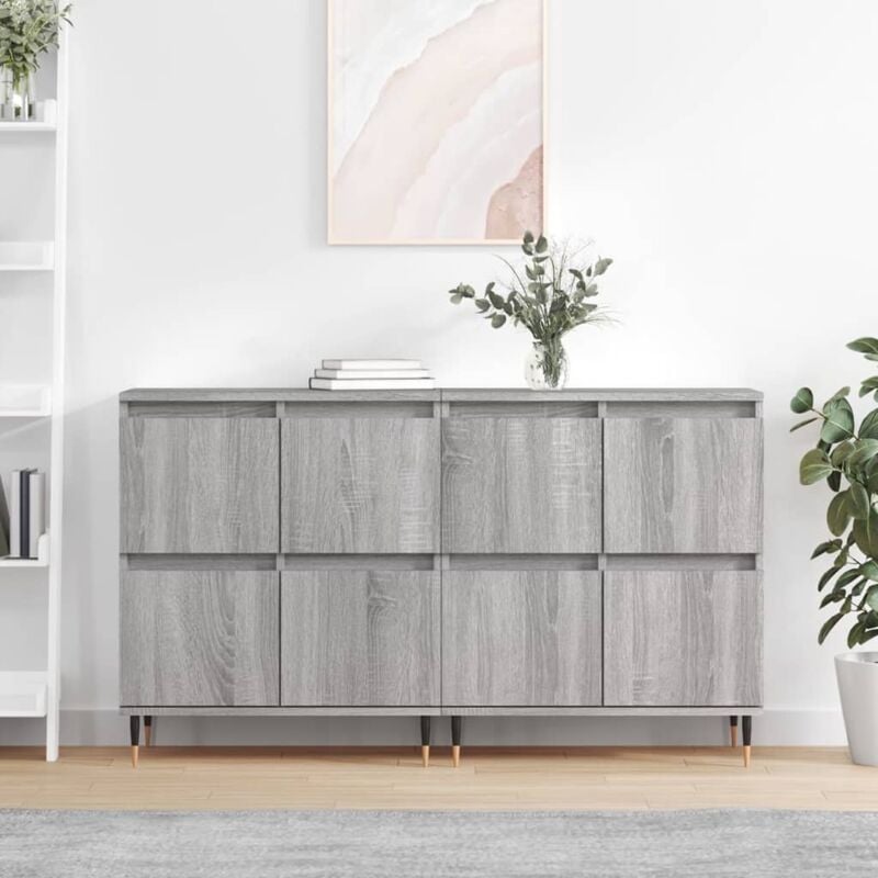 foto del prodotto credenze 2 pz grigio sonoma in legno multistrato vidaxl