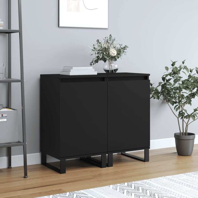 foto del prodotto credenze 2 pz nere 40x35x70 cm in legno multistrato vidaxl
