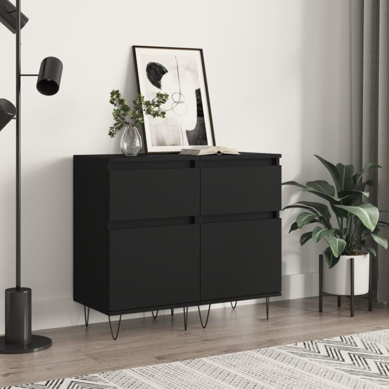 foto del prodotto credenze 2 pz nere 40x35x70 cm in legno multistrato vidaxl
