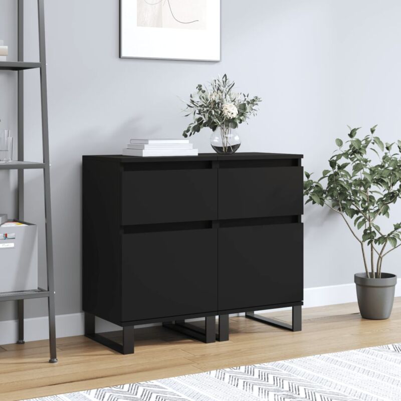 foto del prodotto credenze 2 pz nere 40x35x70 cm in legno multistrato vidaxl