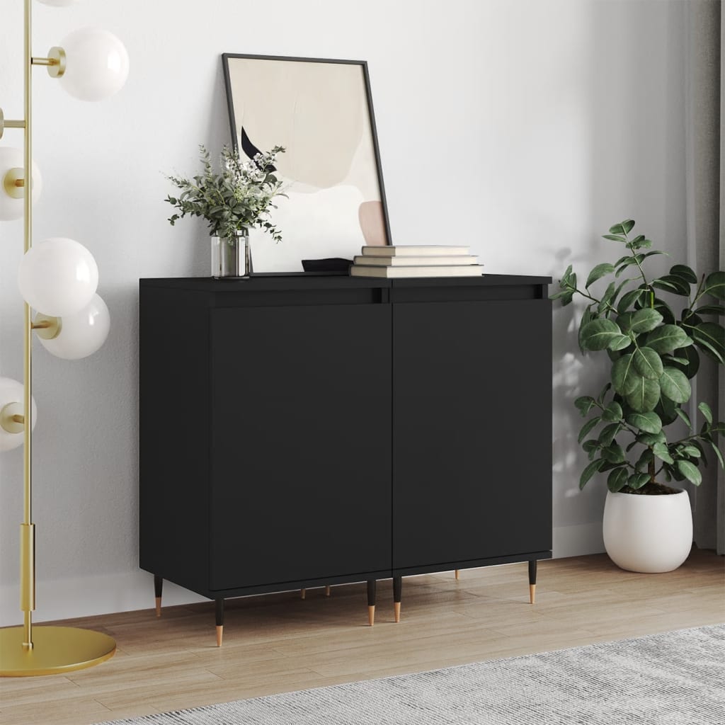 foto del prodotto credenze 2 pz nere 40x35x70 cm in legno multistratocod mxl 126492