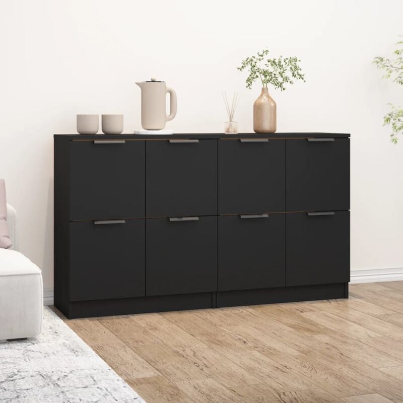 foto del prodotto credenze 2 pz nere 60x30x70 cm in legno multistrato vidaxl