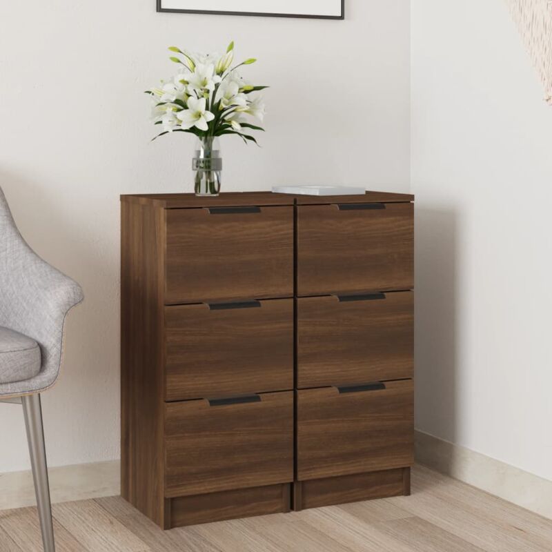 foto del prodotto credenze 2 pz rovere marrone 30x30x70 cm in legno multistrato vidaxl