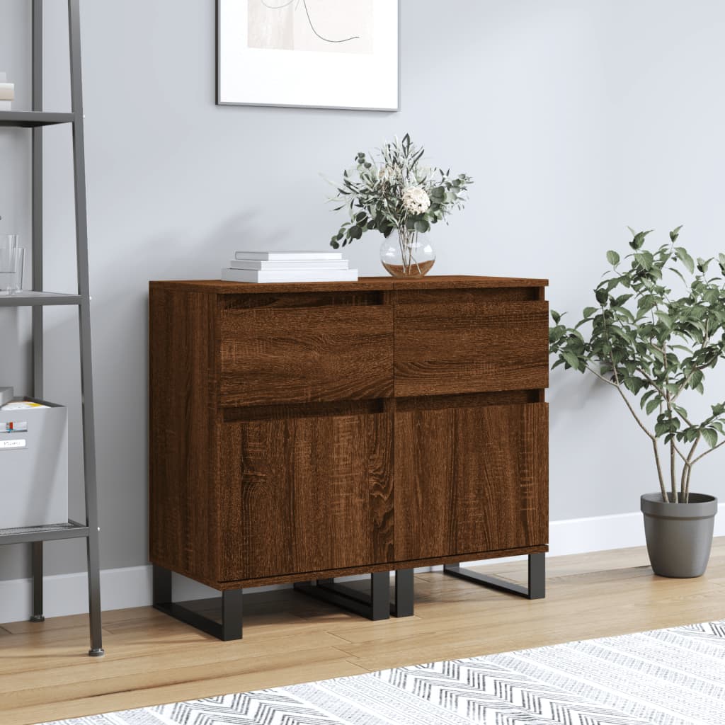 foto del prodotto credenze 2 pz rovere marrone 40x35x70 cm in legno multistratocod mxl 104646