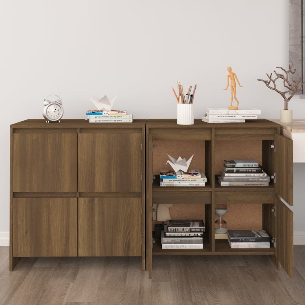 foto del prodotto credenze 2 pz rovere marrone 70x41x75 cm in truciolato cod mxl 20524