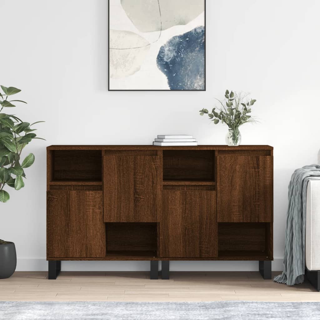 foto del prodotto credenze 2 pz rovere marrone in legno multistrato