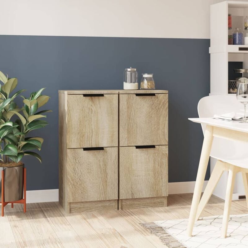 foto del prodotto credenze 2 pz rovere sonoma 30x30x70 cm in legno multistrato vidaxl