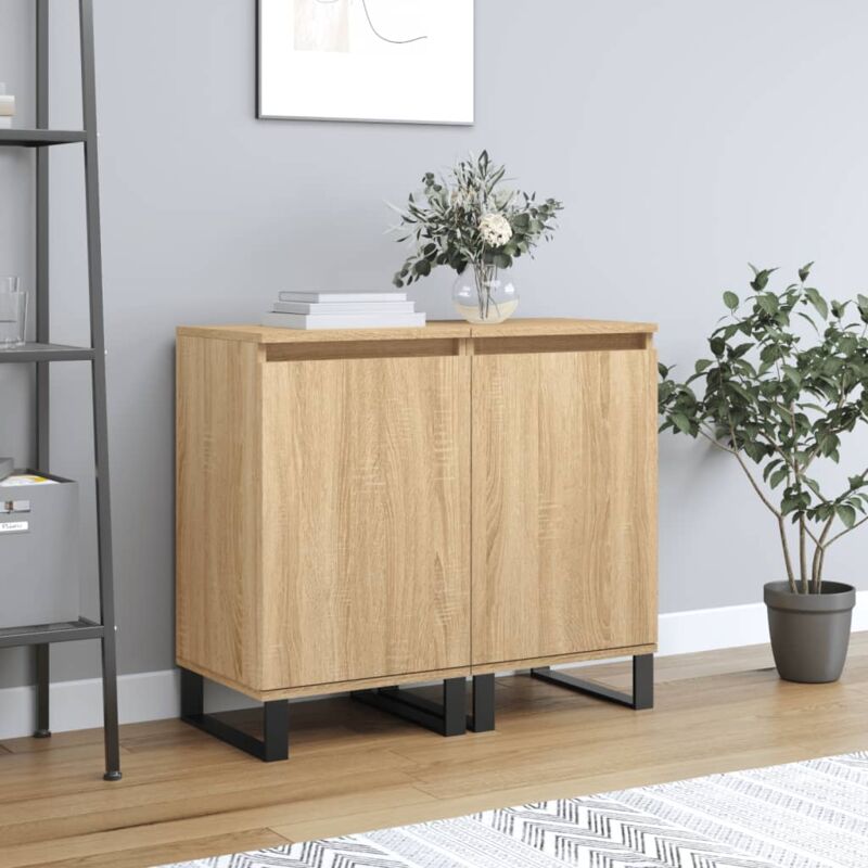 foto del prodotto credenze 2 pz rovere sonoma 40x35x70 cm in legno multistrato vidaxl