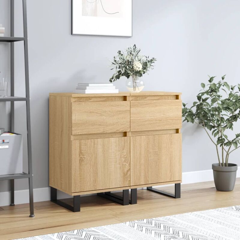 foto del prodotto credenze 2 pz rovere sonoma 40x35x70 cm in legno multistrato vidaxl