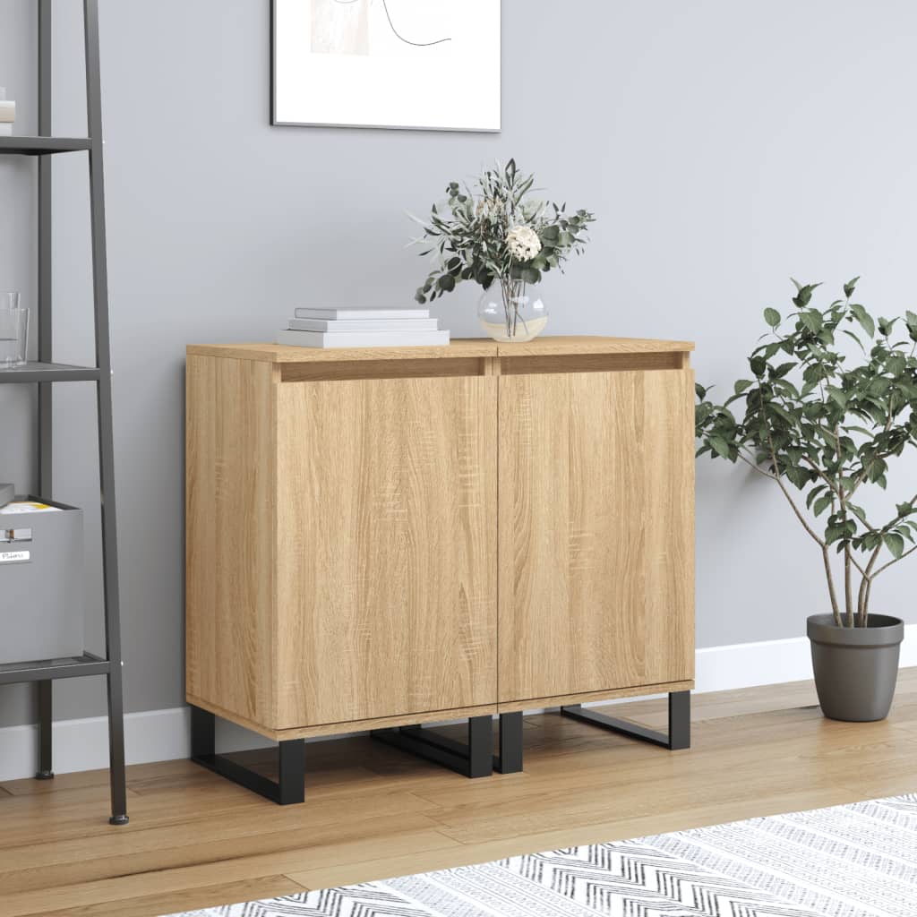 foto del prodotto credenze 2 pz rovere sonoma 40x35x70 cm in legno multistratocod mxl 104185