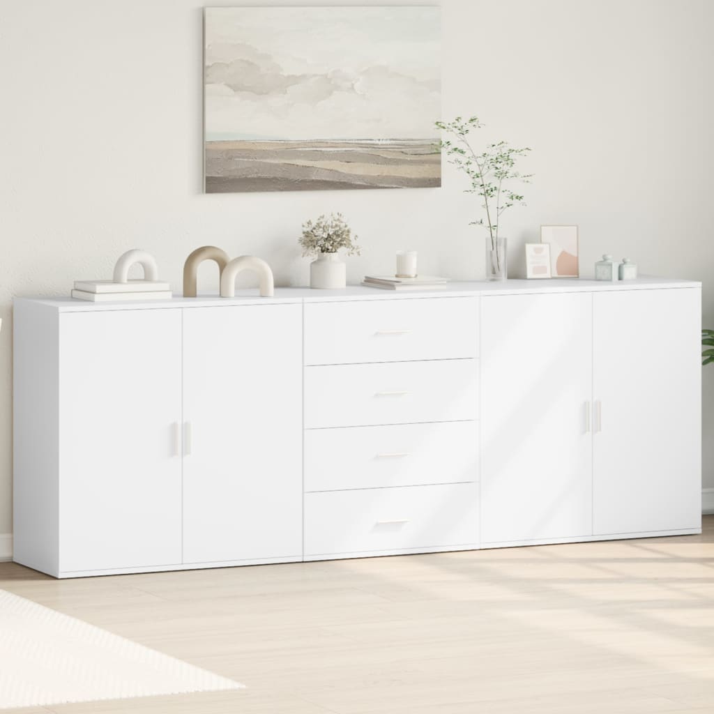 foto del prodotto credenze 3 pz bianco in legno multistrato