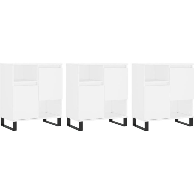 foto del prodotto credenze 3 pz bianco in legno multistrato - vidaxl