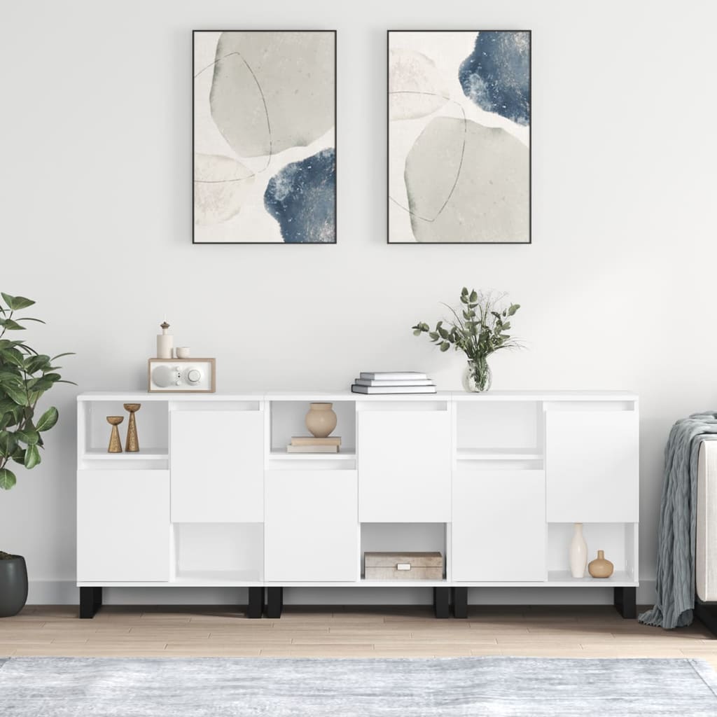 foto del prodotto credenze 3 pz bianco in legno multistratocod mxl 125732