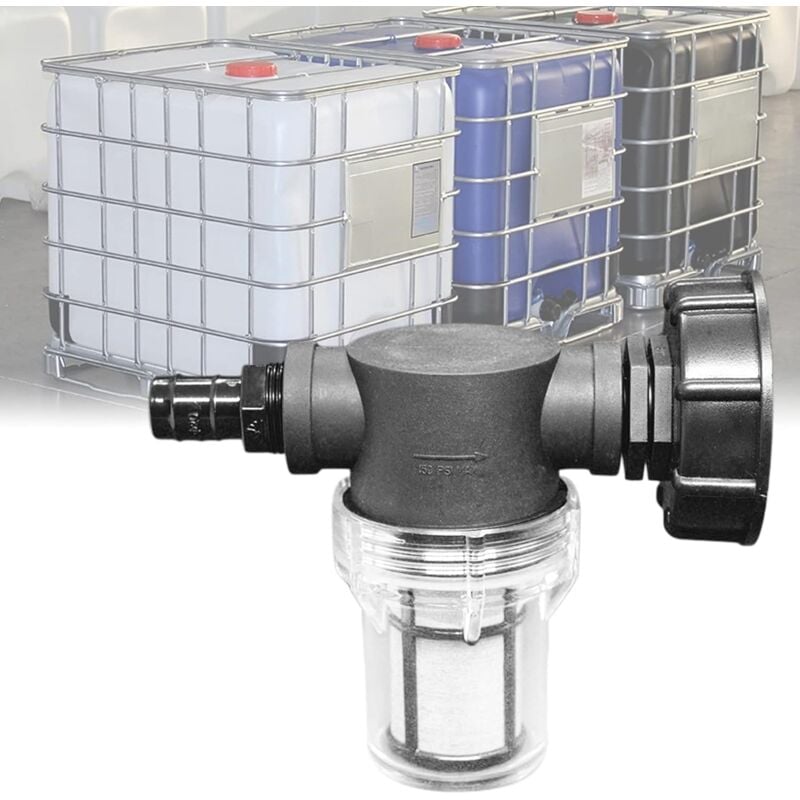 foto del prodotto crediri 1000l rubinetto serbatoio connettore, connettore tubo da giardino con funzione filtro, adattatore serbatoio acqua ibc s60x6, connettore tubo