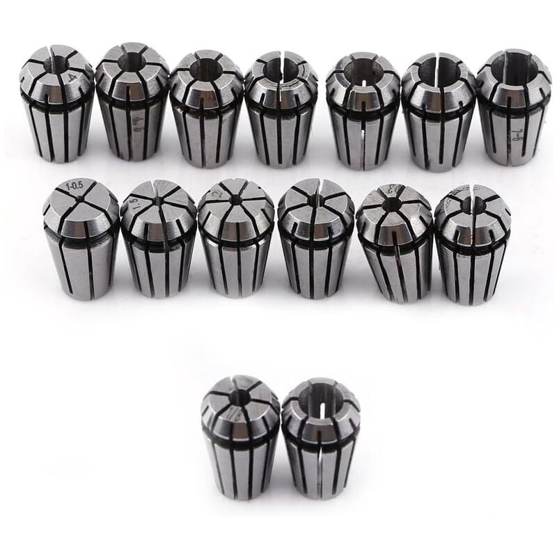 foto del prodotto crediri 15 pezzi er11 set di pinze a molla per rettifica utensili cnc, fresatrice per incisione, tornio