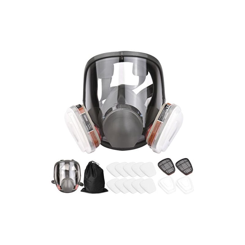 foto del prodotto crediri 16 in 1 maschera facciale completa maschera facciale completa in silicone 1 corpo maschera 2 cartucce filtro 3 2 tappi filtro 10