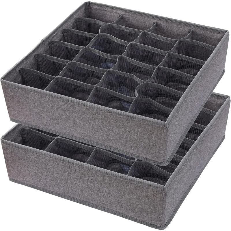 foto del prodotto crediri 2 pack organizer per cassetti per biancheria intima, 48 celle organizer per armadio pieghevole per vestiti, calzini, biancheria intima,