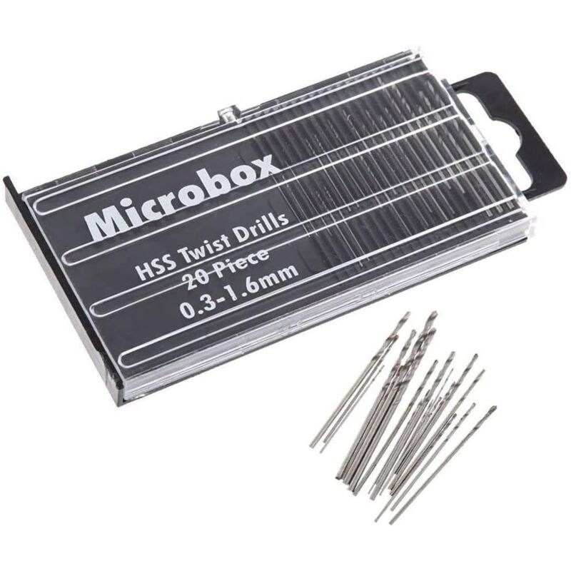 foto del prodotto crediri 20 pezzi 0,3 1,6 mm hss mini twist drill bit set