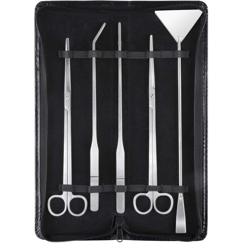 foto del prodotto crediri 5 in 1 kit per acquari e aquascaping in acciaio inox attrezzi per acquari e piante acquatiche pinzette forbici spatola