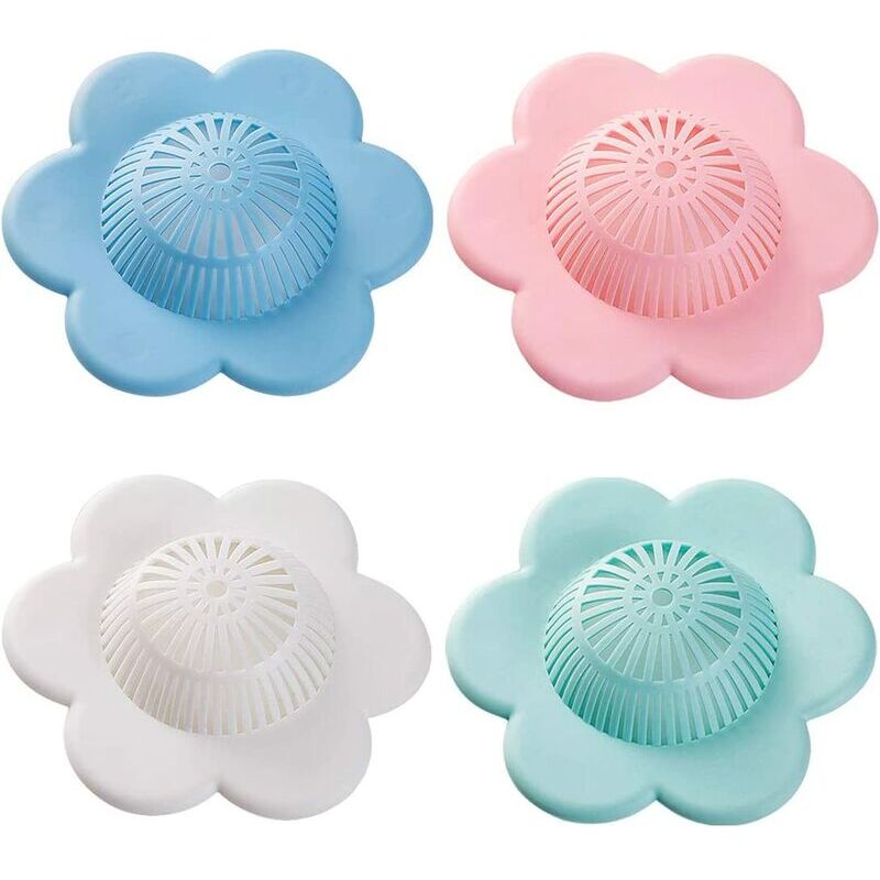 foto del prodotto crediri accessori per lavello a forma di fiore per lavello da cucina, filtro per scarico del pavimento del bagno, confezione da 4