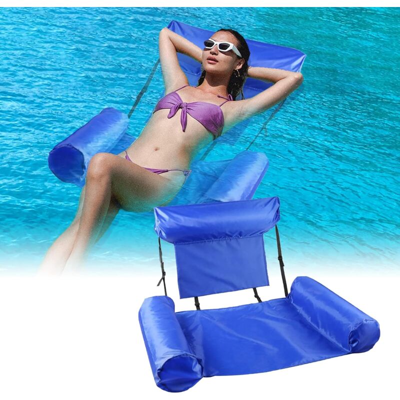 foto del prodotto crediri amaca gonfiabile per piscina, amaca galleggiante 4 in 1, sedia gonfiabile, materasso ad aria per adulti, con pompa ad aria manuale, adatta