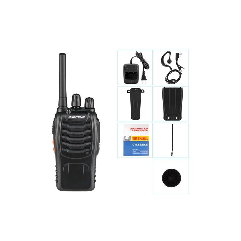foto del prodotto crediri bf 888s walkie talkie ultra lungo standby 1500mah, standard europeo, nero, 1 pezzo