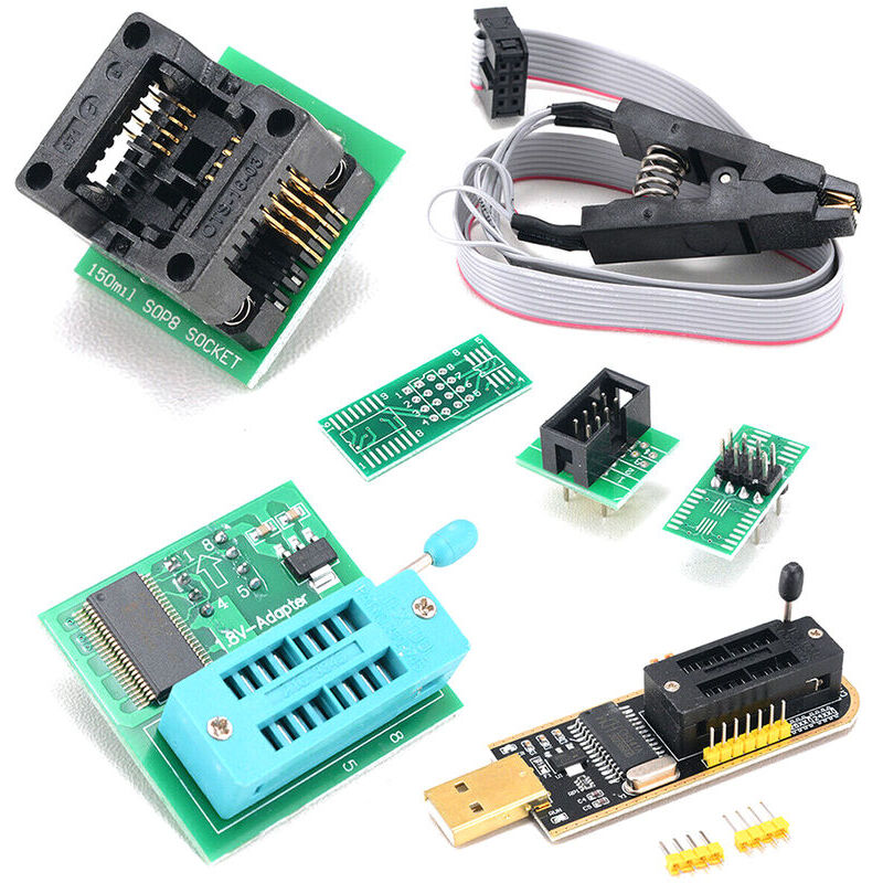immagine 0 del prodotto crediri ch341a sop8 16ft bios clip kit di programmazione versione completa