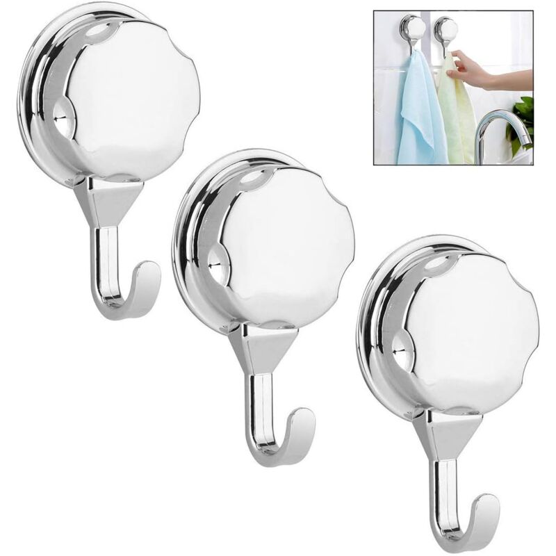 foto del prodotto crediri confezione da 3 ganci a ventosa per cucina, ganci a ventosa, ganci da parete, gancio adesivo resistente per bagno, porte d ingresso