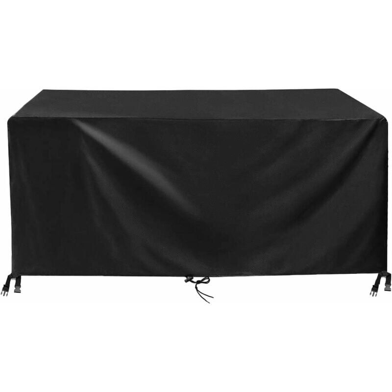 foto del prodotto crediri copertura per tavolo da giardino 150 x 90 x 75 cm tessuto oxford 420d nero copertura per tavolo da giardino impermeabile e resistente ai