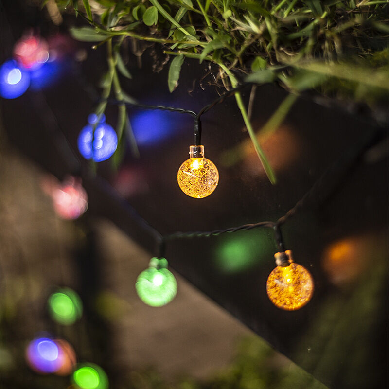 foto del prodotto crediri luci solari per esterni, 7 m, 50 led, luci solari ip44, luci a led a forma di palla di bolla impermeabili con 8 modalit di illuminazione per