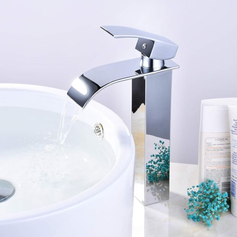 immagine 0 del prodotto crediri miscelatore per lavabo a cascata, rubinetto per bagno, design moderno del rubinetto a cascata con rubinetto per lavabo caldo e freddo