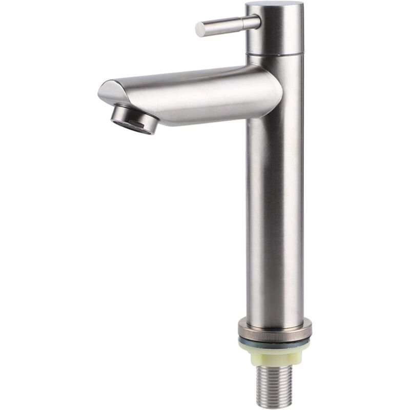 foto del prodotto crediri rubinetto per acqua fredda singolo in acciaio inossidabile spazzolato rubinetto per lavabo tipo di chiave per l acqua accessori per il bagno