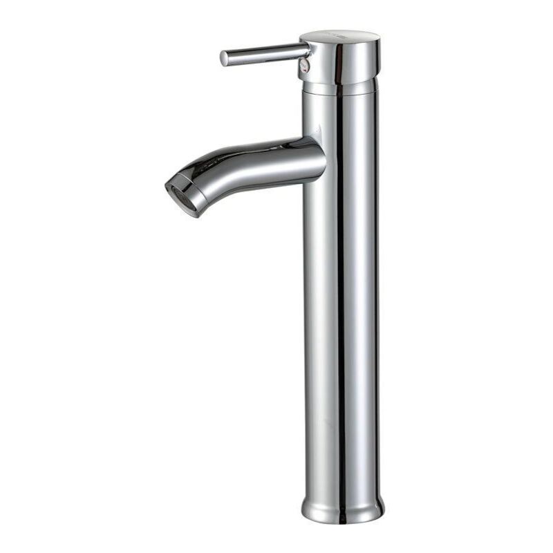 foto del prodotto crediri rubinetto per lavabo alto per lavandino del bagno, miscelatore per lavabo caldo e freddo regolabile, ottone cromato grigio argento 