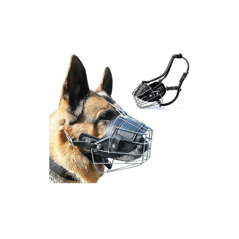 foto del prodotto crediri super metal muzzle museruola in pelle per cani di grossa taglia