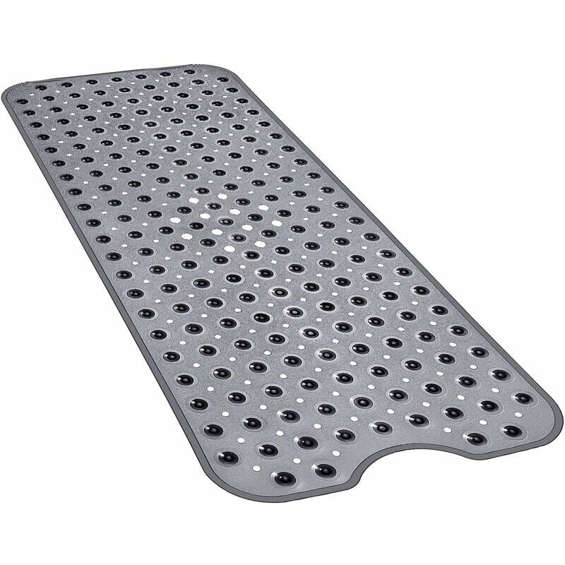 foto del prodotto crediri tappetino da doccia antiscivolo extra large 100 x 40 cm, tappetino da bagno con ventose, tappetino da bagno lavabile in lavatrice con fori di