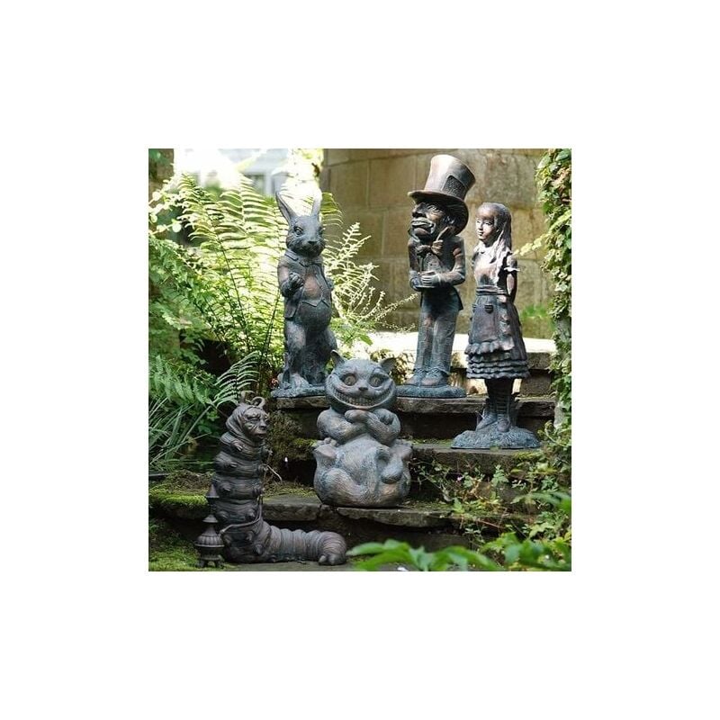 foto del prodotto crediri wonderland garden sculpture set alice nel paese delle meraviglie statua statua da giardino decorazioni per interni ed esterni giardino patio (set)