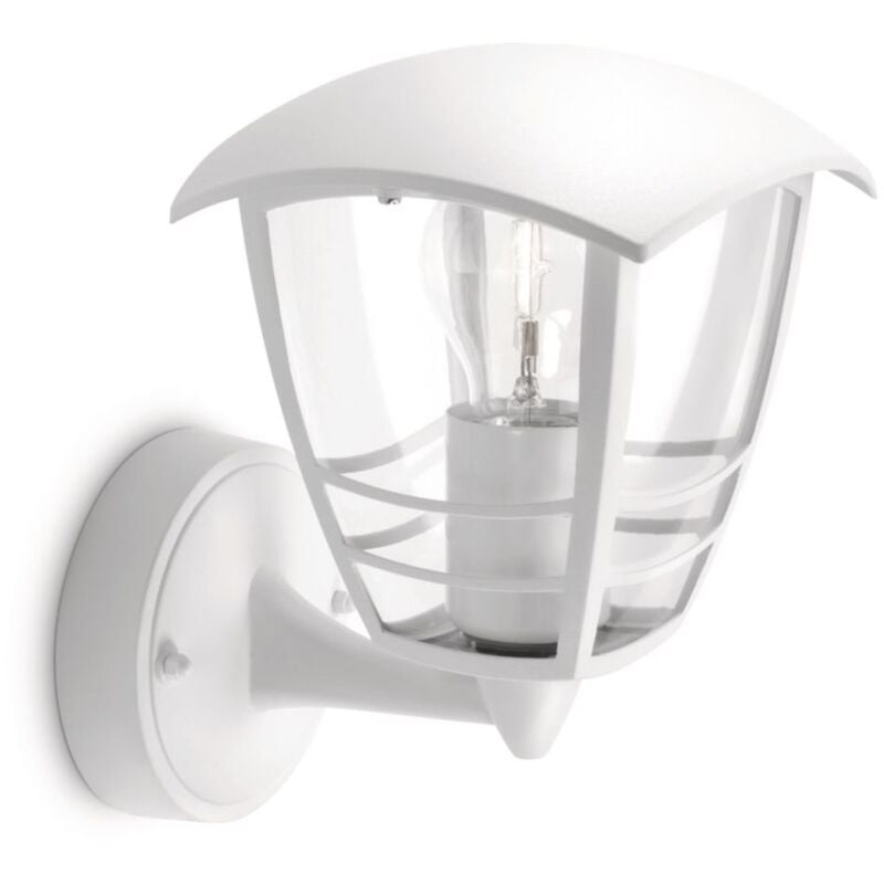 foto del prodotto creek lampada da parete da esterno, lanterna up, alluminio, bianco philips