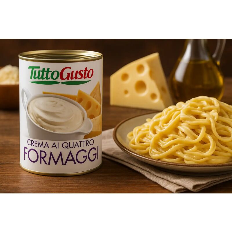 foto del prodotto crema ai 4 formaggi in lattina da 400g tuttogusto pronta all uso, gustosa