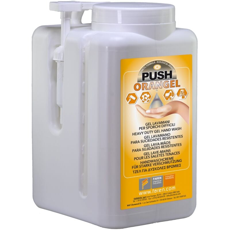 foto del prodotto crema lavamani gel abrasiva push orangel 5000 ml con dosatore