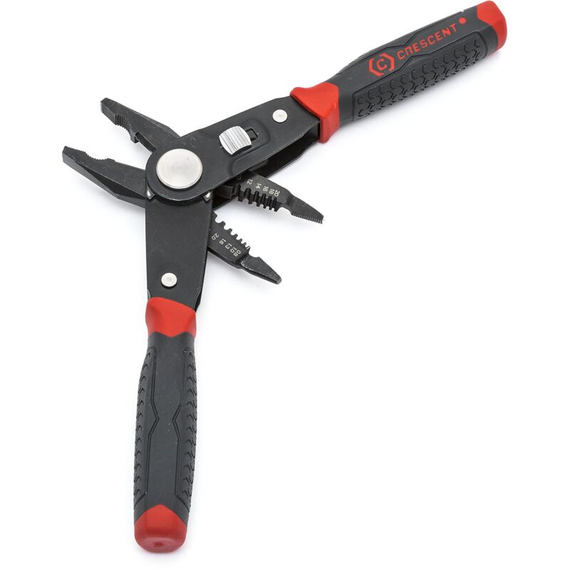 foto del prodotto crescent ccp8v 2 in 1 pinza combinata doppio materiale per guardafili combinata e spelafili, rosso nero