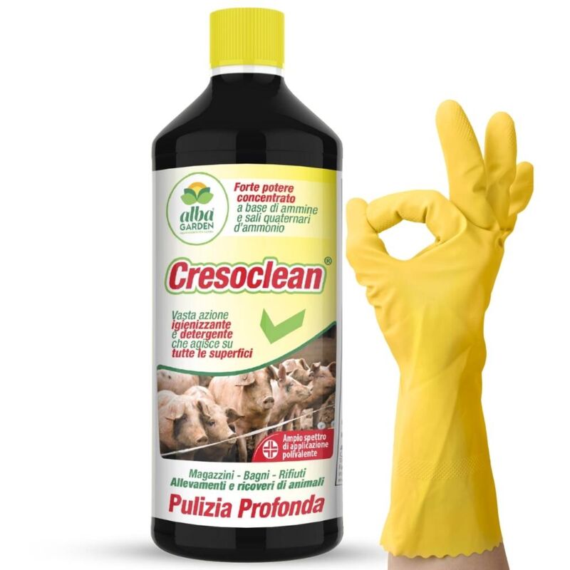 foto del prodotto cresoclean disinfettante igienizzante concentrato per pulizia profonda superfici allevamenti ricoveri animali magazzini bagni x 1 lt