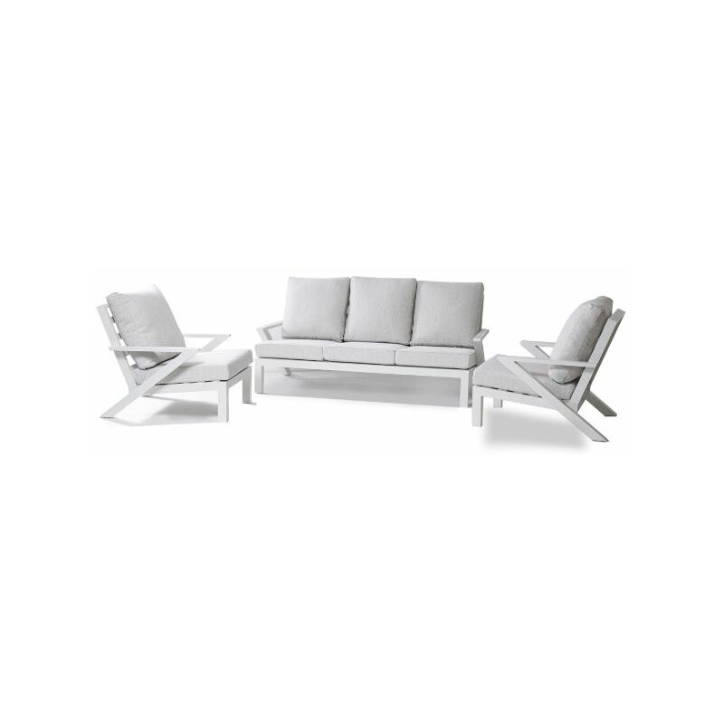 foto del prodotto cribel set malaga divano 2poltrone allum. bianco