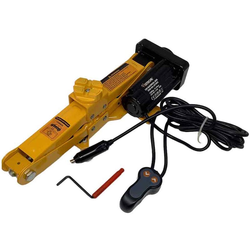 foto del prodotto cric elettrico a pantografo 12 volt accendisigari 75 watt 1.5 ton con telecomando sollevatore auto emergenza