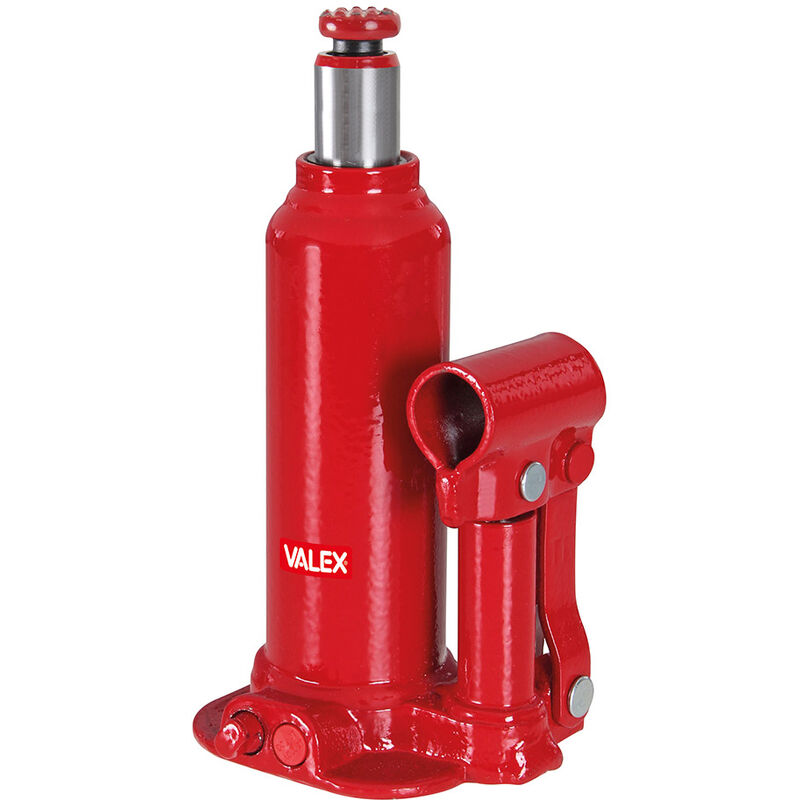 foto del prodotto cric idraulico a bottiglia valex 1651001 5 ton altezza min 207 mm altezza max 402 mm