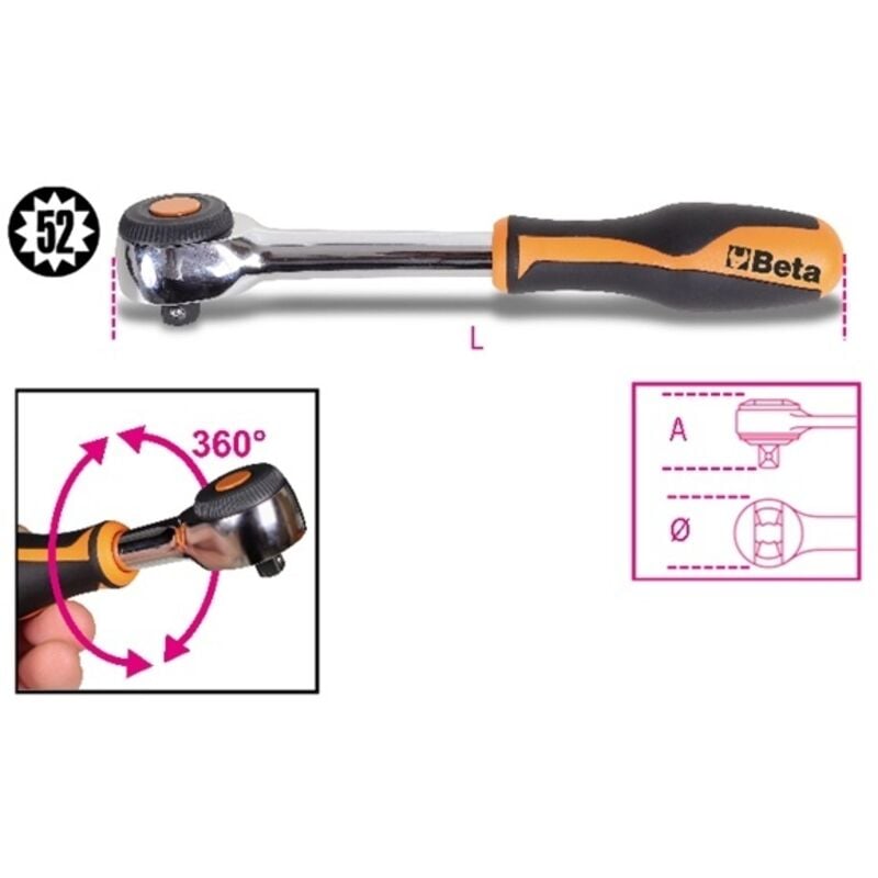 foto del prodotto cricchetto da 1 2 con impugnatura rotante beta 920 58