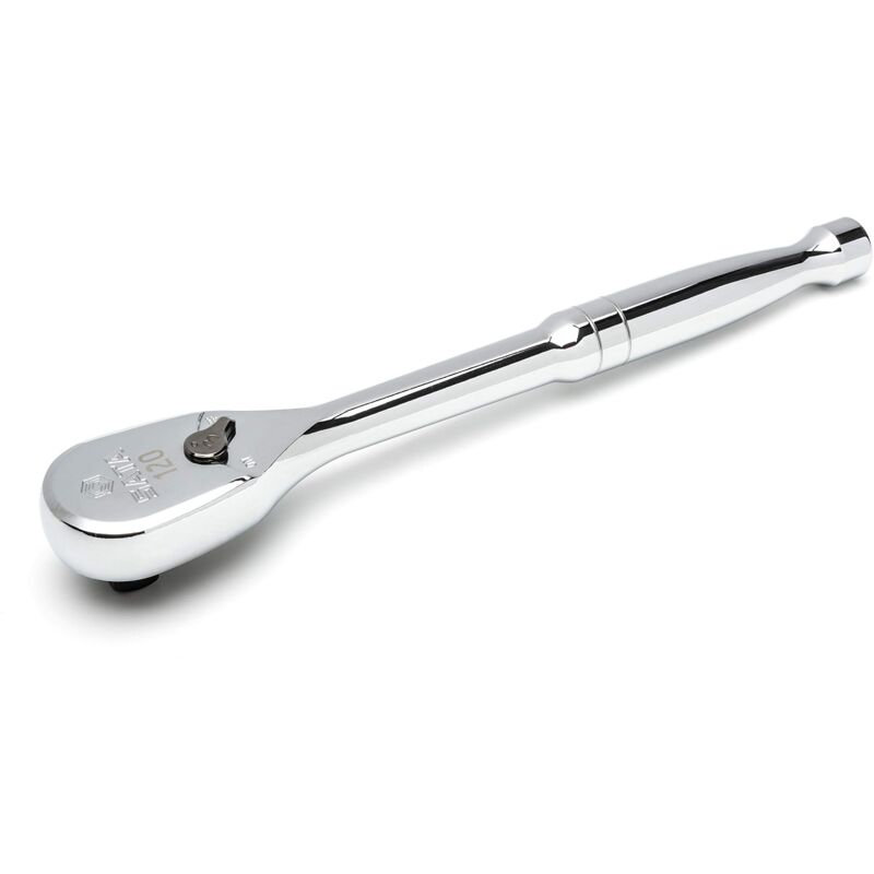 foto del prodotto cricchetto professionale con testa a goccia, 1 2 , 120p, lucido, con arco oscillante di 3 gradi, st13974 sata