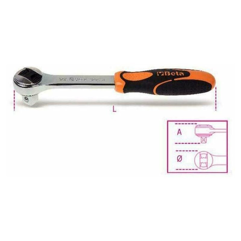 foto del prodotto cricchetto reversibile 1 2 72 denti 200mm 920 55x beta