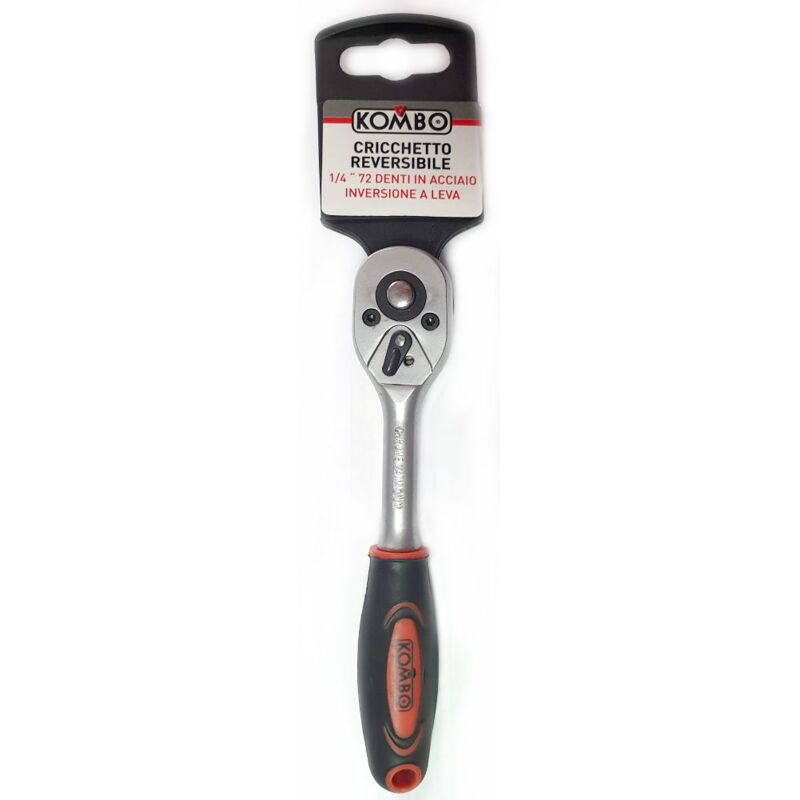 foto del prodotto cricchetto reversibile 1 4 a 72 denti in acciaio alta qualit , inversione a