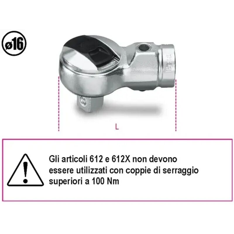 foto del prodotto cricchetto reversibile per barra dinamometrica beta 612